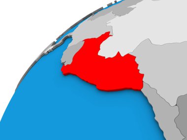 Peru 3d dünya üzerinde. 3D çizim.