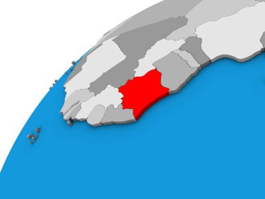 Fildişi Sahili 3d dünya üzerinde. 3D çizim.