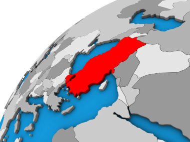 3d Globe Türkiye. 3D çizim.