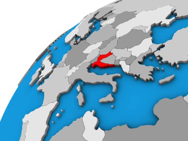 Hırvatistan 3d dünya üzerinde. 3D çizim.