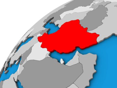 Üç boyutlu dünyada İran. 3B illüstrasyon.