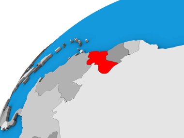 Guyana 3 boyutlu kürede. 3B illüstrasyon.