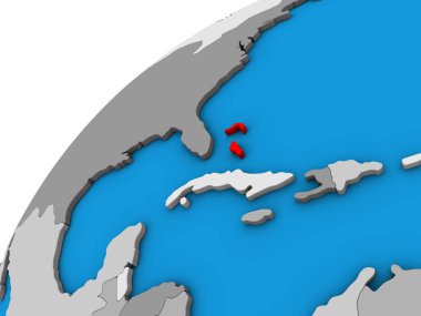 Bahamalar 3 boyutlu dünyada. 3B illüstrasyon.