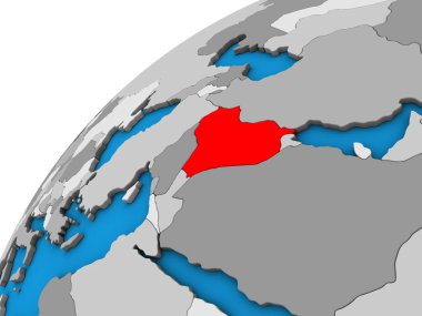 Irak 3d dünya üzerinde. 3D çizim.