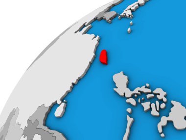 Tayvan 3 boyutlu dünyada. 3B illüstrasyon.