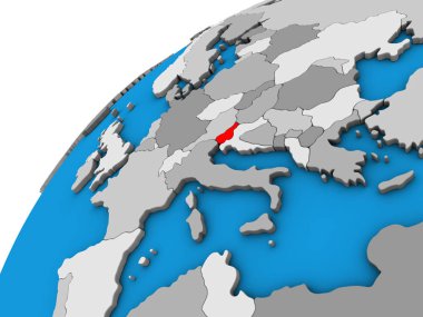Slovenya 3d dünya üzerinde. 3D çizim.