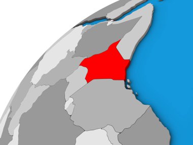 Kenya 3 boyutlu kürede. 3B illüstrasyon.