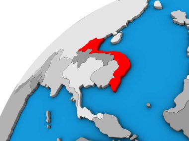 Vietnam 3 boyutlu kürede. 3B illüstrasyon.