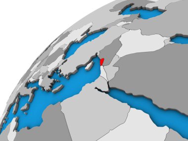 Lübnan 3d dünya üzerinde. 3D çizim.