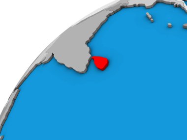 Sri Lanka 3 boyutlu dünyada. 3B illüstrasyon.