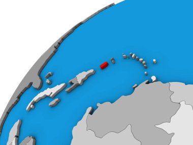 Porto Riko 3 boyutlu dünyada. 3B illüstrasyon.