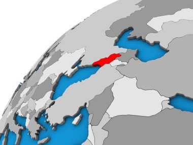 3d dünya üzerinde Georgia. 3D çizim.