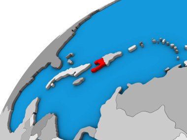 Haiti 3 boyutlu kürede. 3B illüstrasyon.