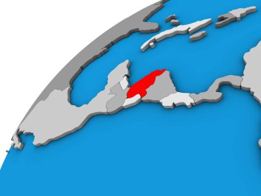 Honduras 3 boyutlu dünyada. 3B illüstrasyon.