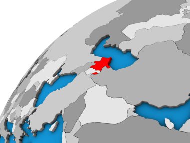 Azerbaycan 3d dünya üzerinde. 3D çizim.