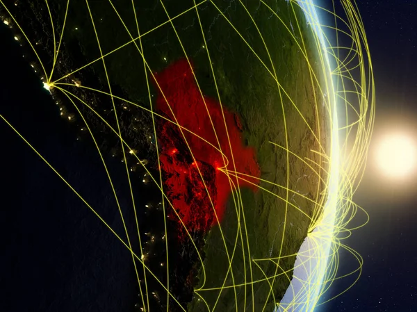 Болівії Схід Сонця Планеті Планеті Земля Мережею Концепція Підключення Відрядних — стокове фото