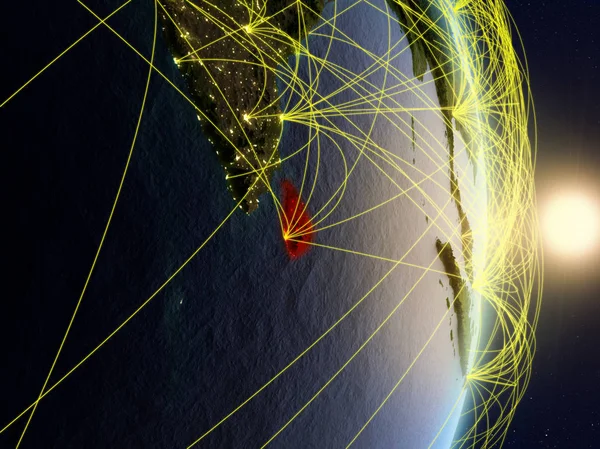 Sri Lanka Răsărit Soare Planeta Pământ Rețea Conceptul Conectivitate Călătorie — Fotografie, imagine de stoc