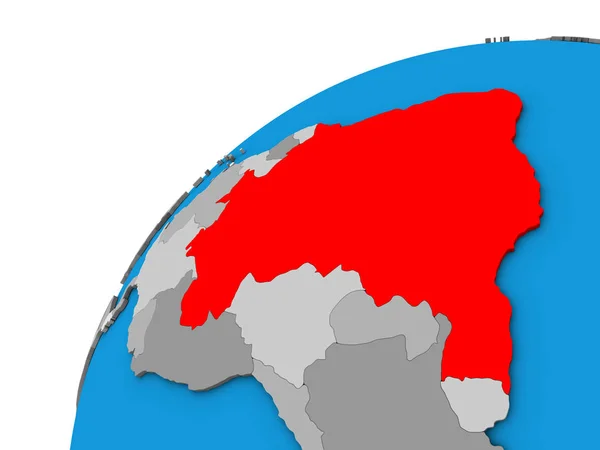 Brasilien Auf Dem Globus Illustration — Stockfoto