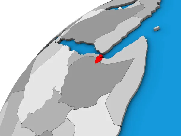 Dschibuti Auf Einem Globus Illustration — Stockfoto