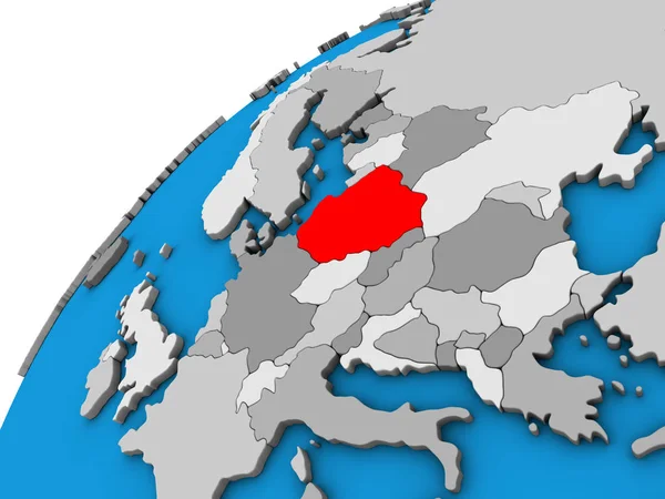 Polonya Dünya Üzerinde Çizim — Stok fotoğraf