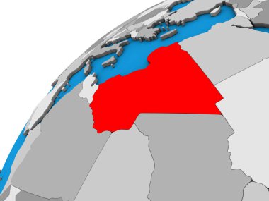 Libya 3d dünya üzerinde. 3D çizim.