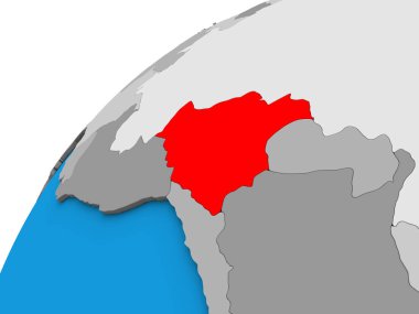 Bolivya 3d dünya üzerinde. 3D çizim.