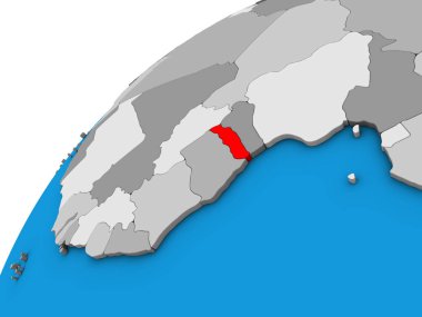 Togo üç boyutlu kürede. 3B illüstrasyon.