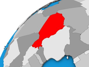 Nijer 3 boyutlu kürede. 3B illüstrasyon.