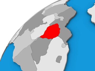 Zimbabwe 3 boyutlu kürede. 3B illüstrasyon.