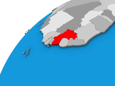 Gine 3d dünya üzerinde. 3D çizim.