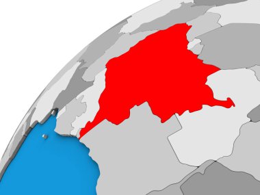 Kongo 3d Globe dem mümessili. 3D çizim.