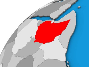 Etiyopya 3d dünya üzerinde. 3D çizim.