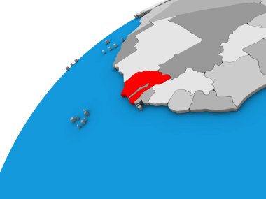 Senegal 3 boyutlu kürede. 3B illüstrasyon.