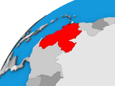 Venezuela 3 boyutlu kürede. 3B illüstrasyon.