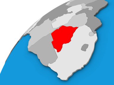 Botswana 3 boyutlu kürede. 3B illüstrasyon.