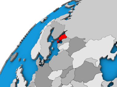 Estonya 'da 3 boyutlu bir dünya. 3B illüstrasyon.