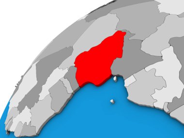 Nijerya 3 boyutlu kürede. 3B illüstrasyon.