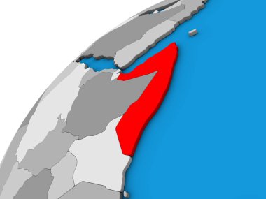 Somali 3d dünya üzerinde. 3D çizim.