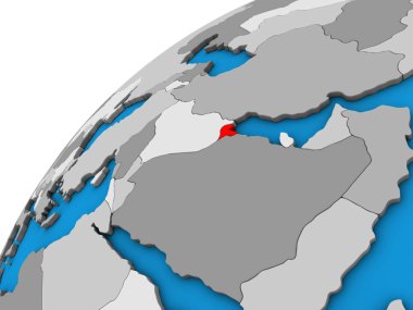 Kuveyt 3d dünya üzerinde. 3D çizim.