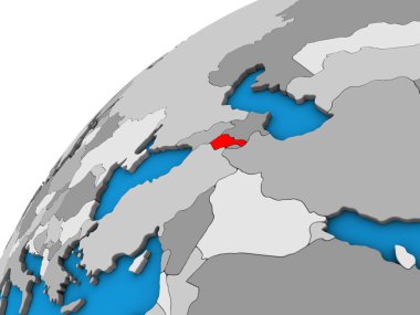 Ermenistan 3d dünya üzerinde. 3D çizim.