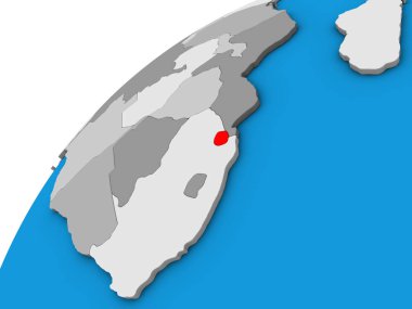 eSwatini 3 boyutlu dünyada. 3B illüstrasyon.