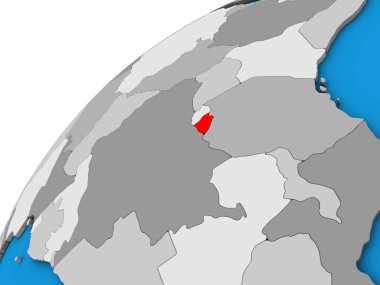 Burundi 3 boyutlu kürede. 3B illüstrasyon.