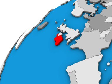 İrlanda'da 3d küre. 3D çizim.