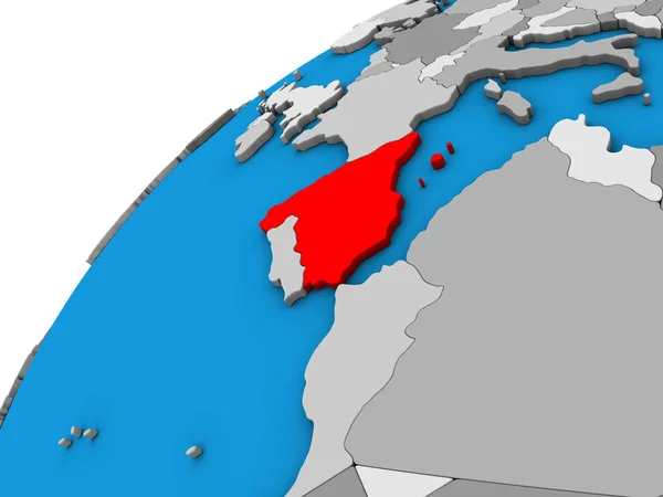 Spanien Auf Dem Globus Illustration — Stockfoto