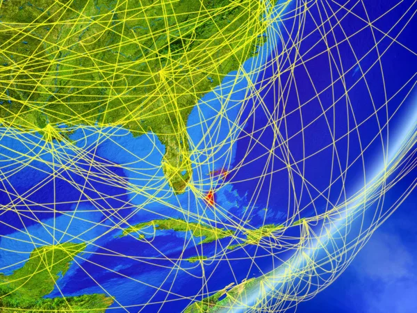 Bahamas Model Planet Earth Network Night Concept New Technology Communication — Stock Photo, Image