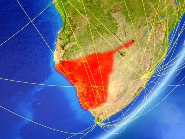 Namibia Modelo Del Planeta Tierra Con Red Noche Concepto Nueva —  Fotos de Stock