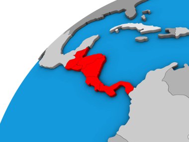 3d dünya üzerinde Orta Amerika. 3D çizim.