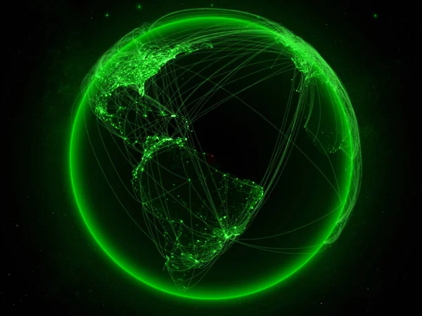 Французької Гвіани Космосу Планеті Земля Зеленим Мережі Представляють Міжнародного Язку — стокове фото