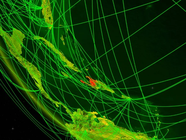 デジタルの地球ネットワークと宇宙からのハイチ 国際コミュニケーション 旅行のコンセプトです イラスト Nasa から提供されたこのイメージの要素 — ストック写真