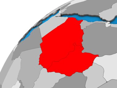 Sudan 3d dünya üzerinde. 3D çizim.